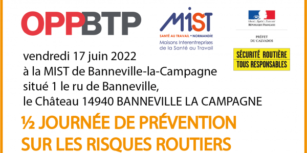 17 juin 2022 : 1/2 journée de prévention sur les risques routiers professionnels (réservée aux adhérents du BTP)
