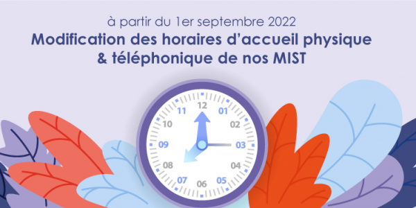 Modification de nos horaires d'accueil du public et téléphonique