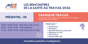 RST 2026 : Charge de travail (présentiel) - 18/03/2025 - de 09h30 à 11h30 - MIST Hérouville Saint-Clair - Évènements de MIST Normandie