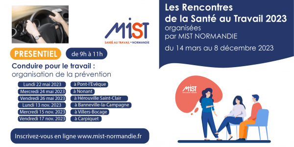 RST 2023 : Conduire pour le travail : organisation de la prévention (présentiel) - 24/05/2023 - Évènements de MIST Normandie