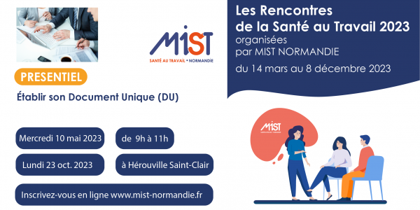RST 2023 : Établir son Document Unique (DU) (presentiel) - 23/10/2023 - Évènements de MIST Normandie