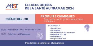 RST 2026 : Produits chimiques (présentiel) - 03/03/2026 - de 09h30 à  11h30 - MIST Hérouville-Saint-Clair - MIST Normandie