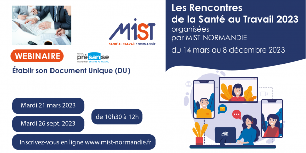 RST 2023 : Établir son Document Unique (DU) (webinaire) - 21/03/2023 - Évènements de MIST Normandie
