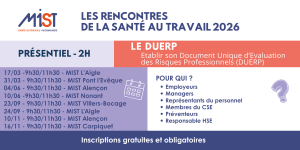 RST 2026 : Le DUERP (présentiel) - 10/06/2026 - de 09h30 à 11h30 - MIST Nonant - MIST Normandie