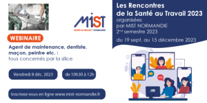 RST 2023 : Agent de maintenance, dentiste, maçon, peintre etc. : tous concernés par la silice (webinaire) - 8/12/2023 - MIST Normandie