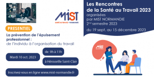 RST 2023 : La prévention de l’épuisement professionnel (presentiel) - 10/10/2023 - Évènements de MIST Normandie