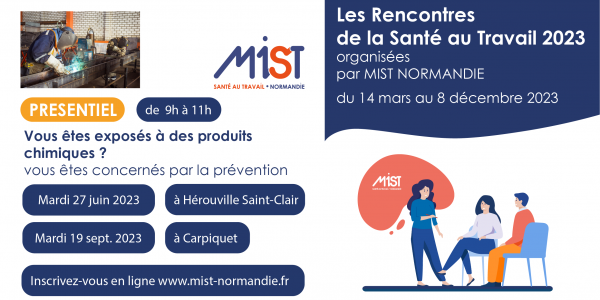 RST 2023 : Vous êtes exposés à des produits chimiques ? vous êtes concernés par la prévention (presentiel) - 19/09/2023 - Évènements de MIST Normandie